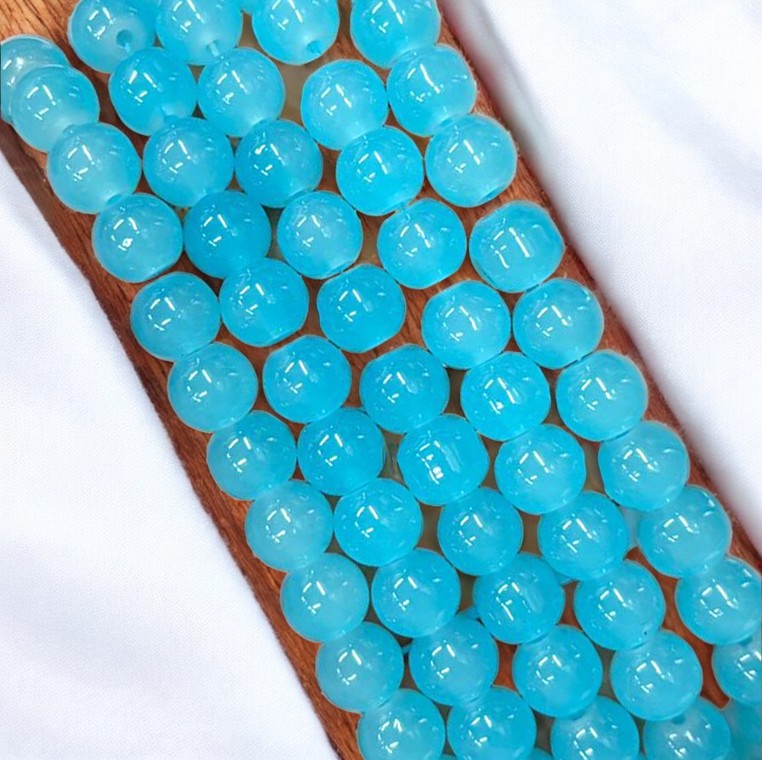 Light Blue Jelly Beads - 8 mm