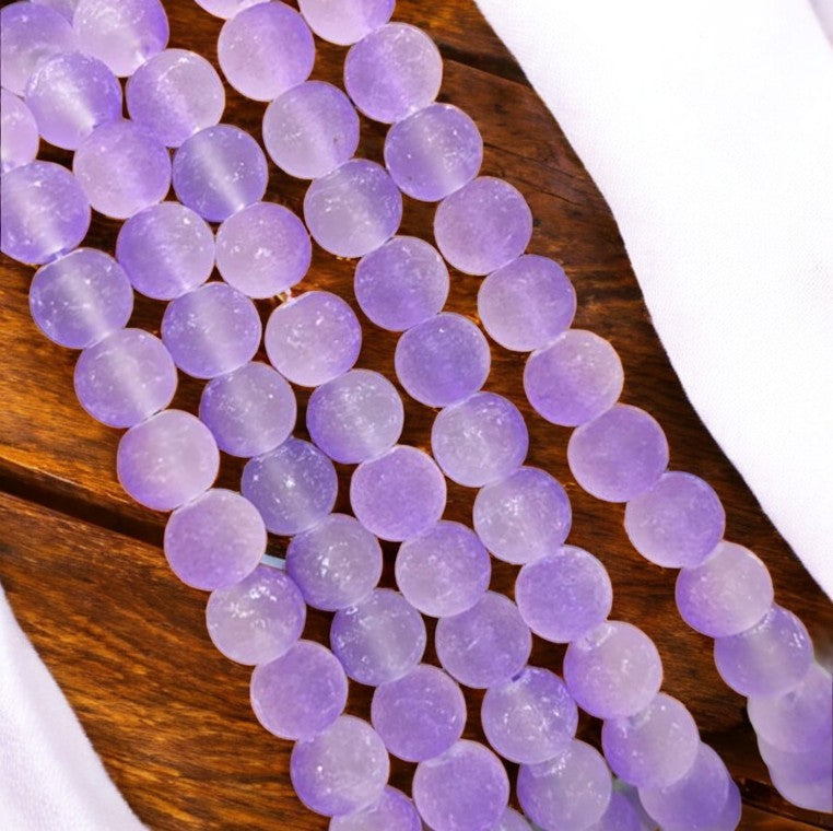 Purple Ice Matt Beads - 8 mm