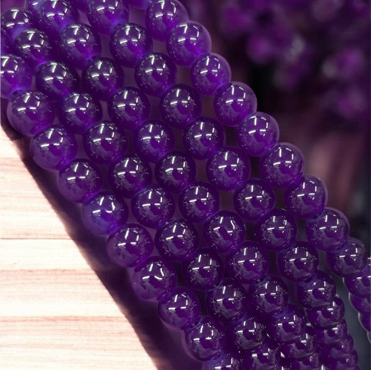 Purple Wine Jelly Beads - 8 mm