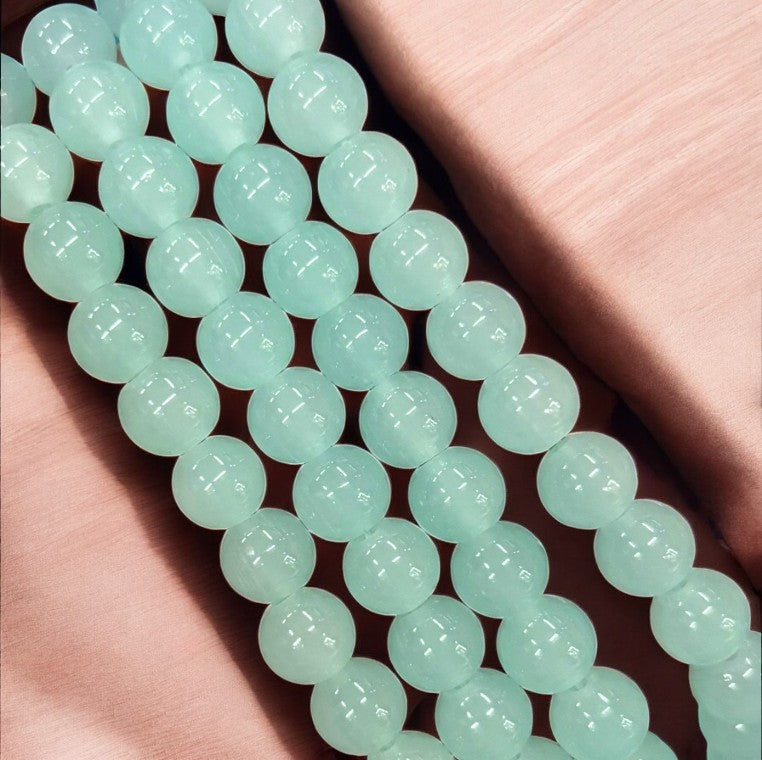 Ocean Green Jelly Beads - 8 mm