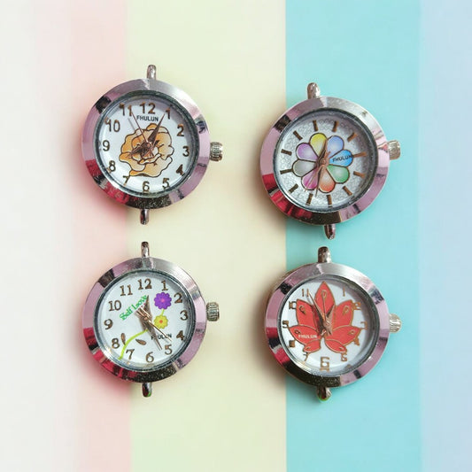 Silver Watch Dial - Flower Design#2