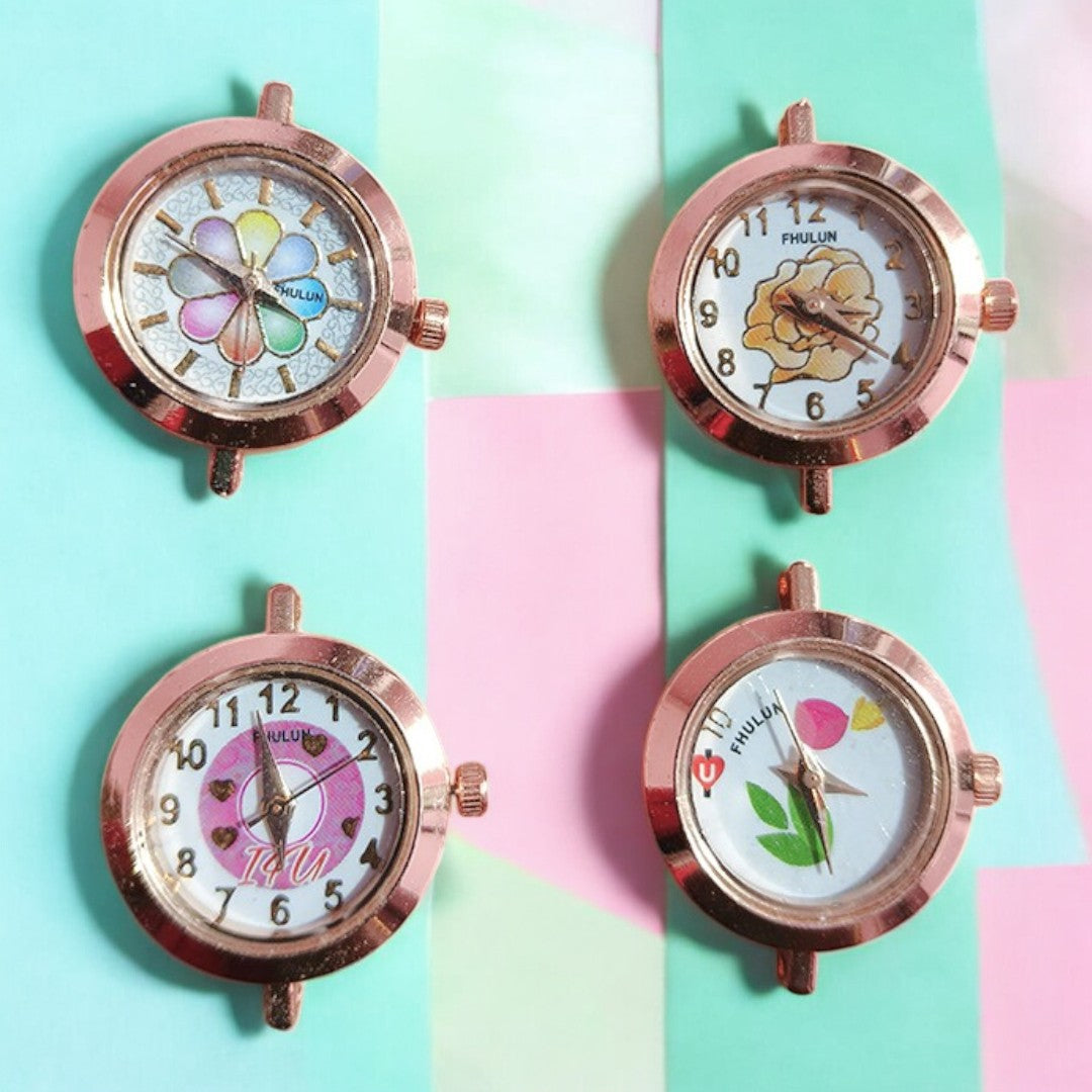 Rose Gold Watch Dial - Flower Design