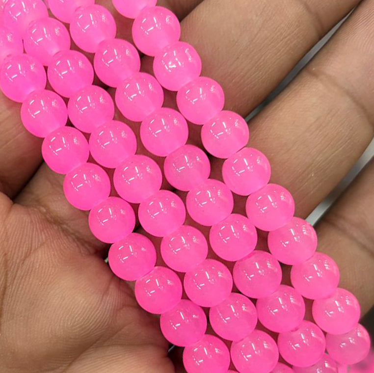 Dark Pink Jelly Beads - 8 mm Eva Fashion and Craft