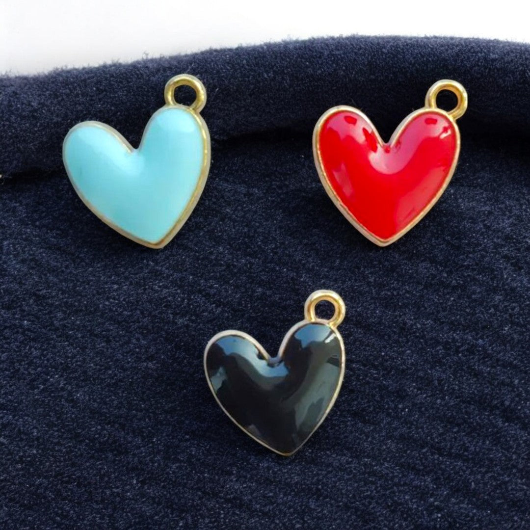 Slanted Plain Heart Charm Eva Fashion and Craft