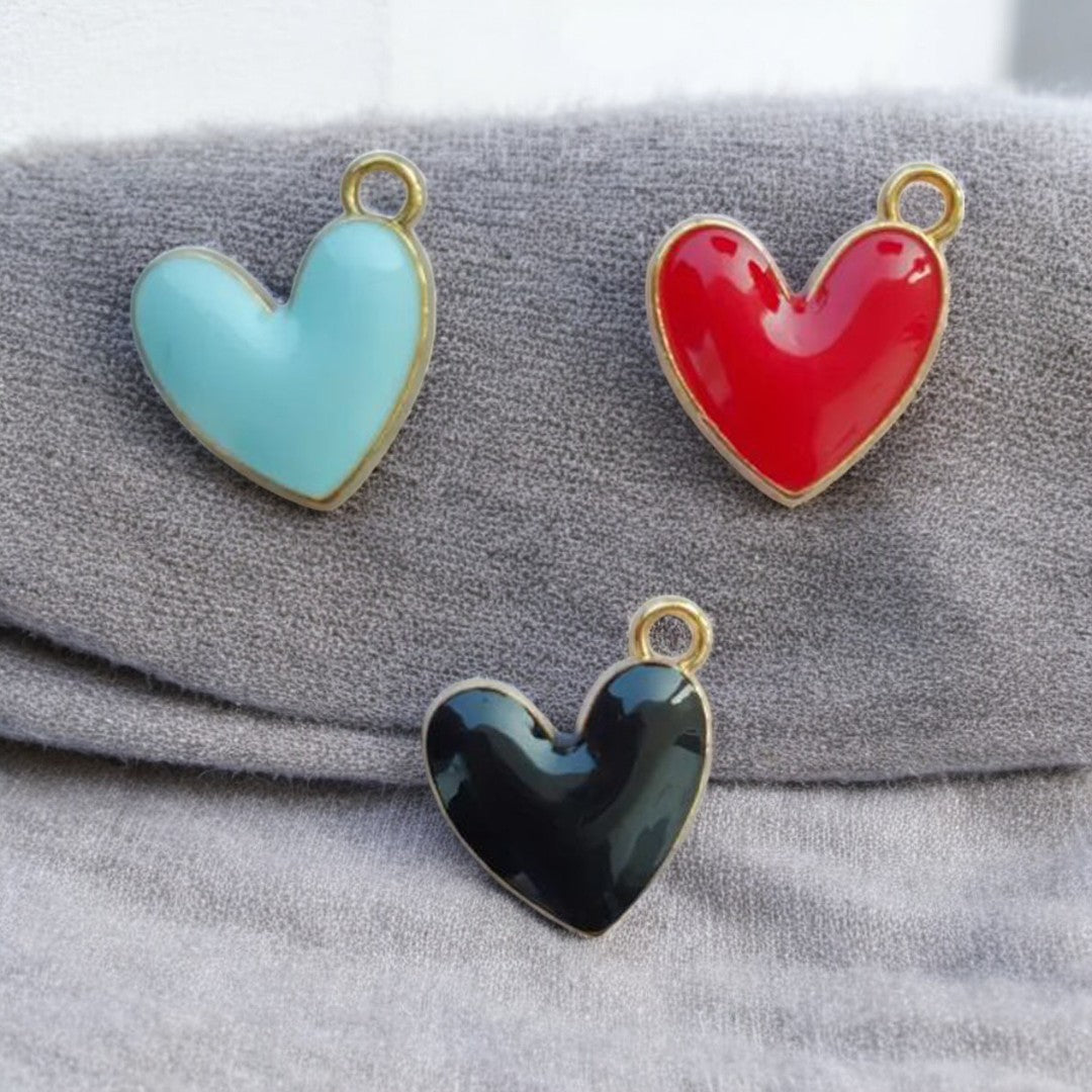 Slanted Plain Heart Charm Eva Fashion and Craft