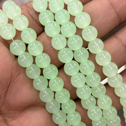 Pista Green Jelly Beads - 8 mm Eva Fashion and Craft