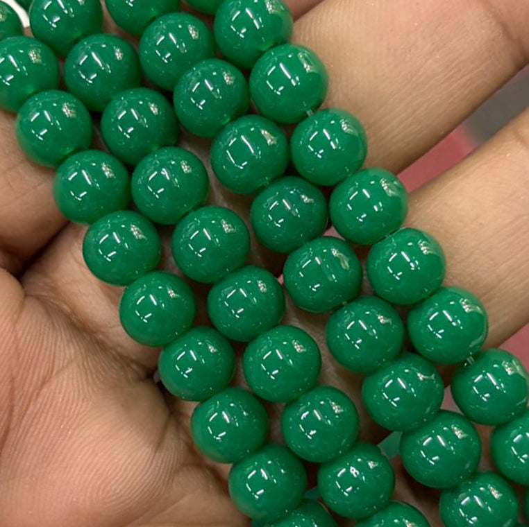 Peacock Green Jelly Beads - 8 mm Eva Fashion and Craft