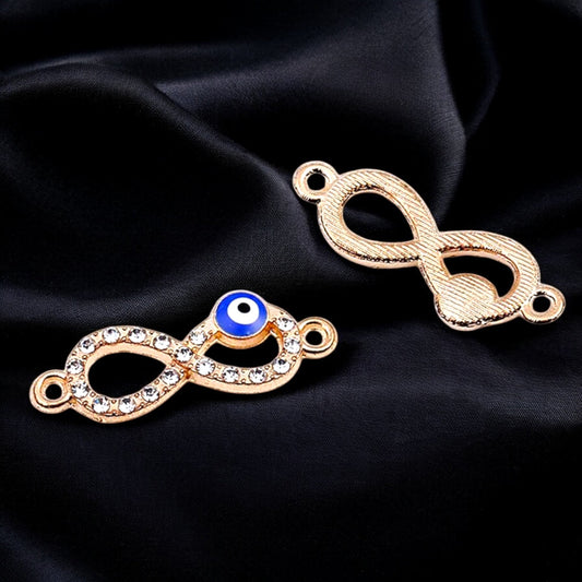 Gold Stone Infinity Charm with Evil Eye Eva Fashion and Craft