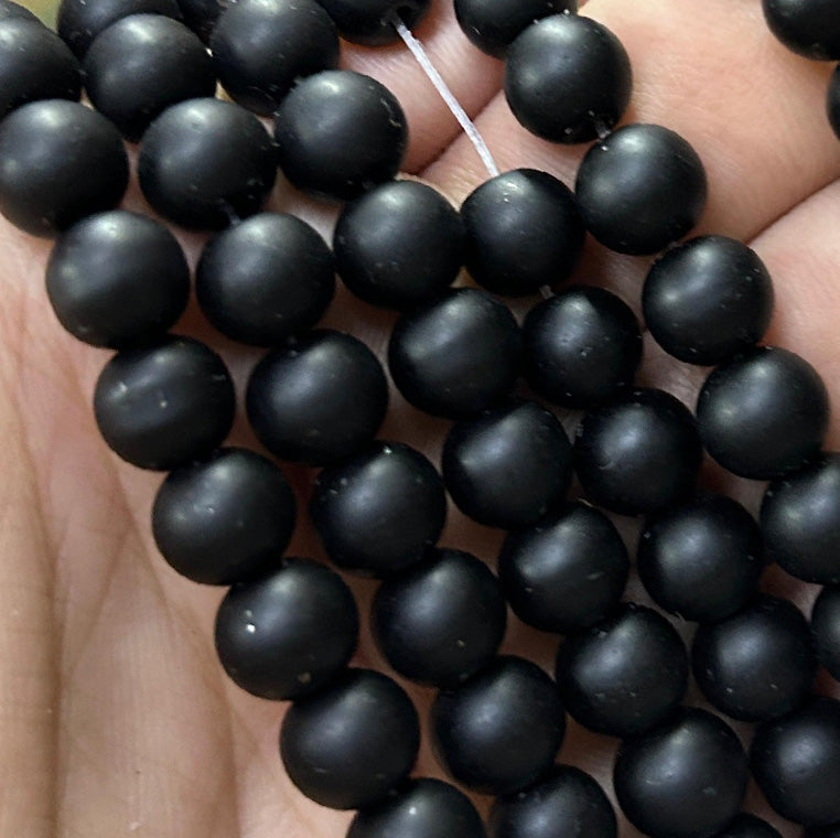 Black Matt Finish Beads - 8 mm Eva Fashion and Craft