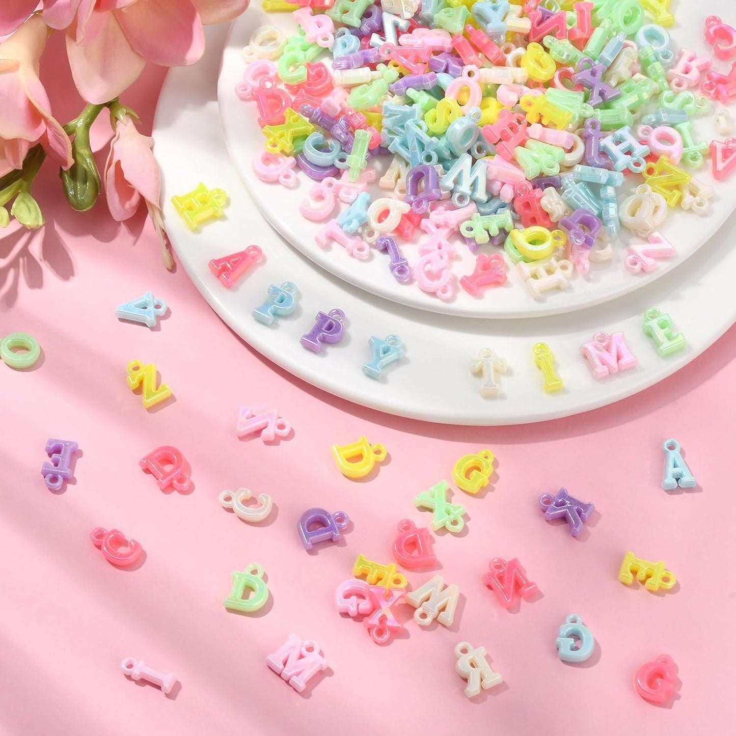 Plastic Alphabet beads for Jewellery Making