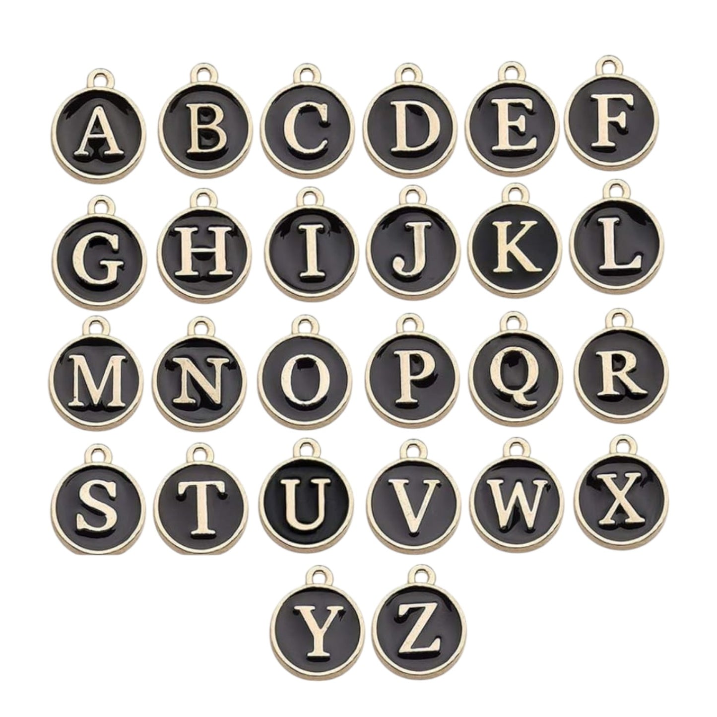 Alphabet Charms - Black - 1 PC