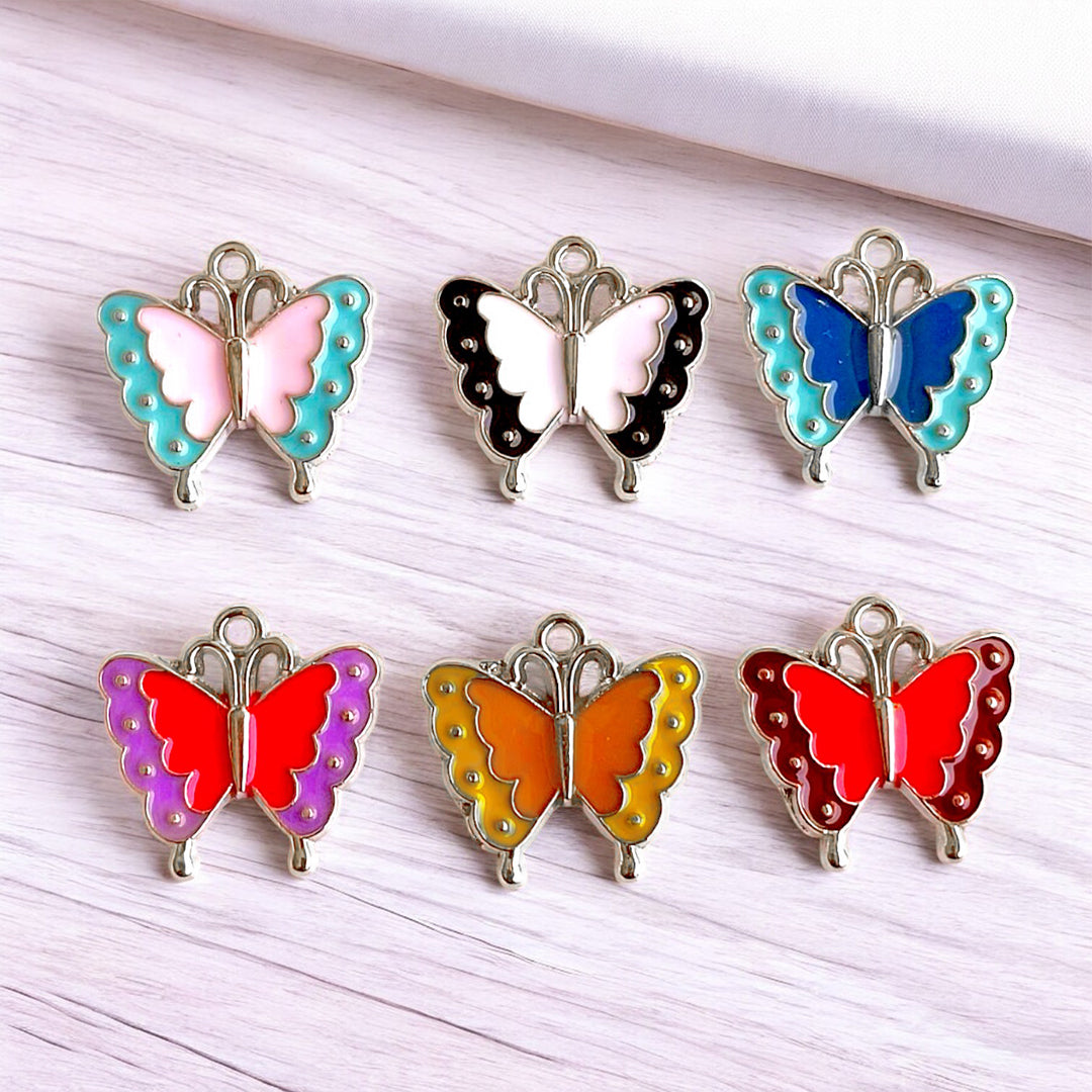 Multicolor Butterfly With Border Color Charm