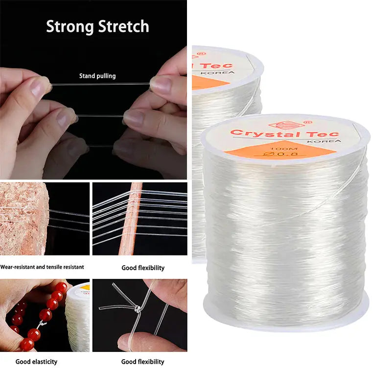 Crystal Tec Elastic String 0.8mm - 100 Meter Eva Fashion and Craft