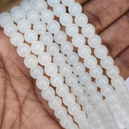 Foggy White Jelly Beads 8mm