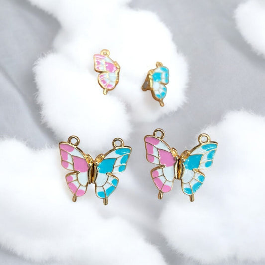 Multi Shade Pink Blue Magnetic Charm - 1 Pc