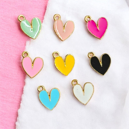 Colorful Heart Enamel Charm