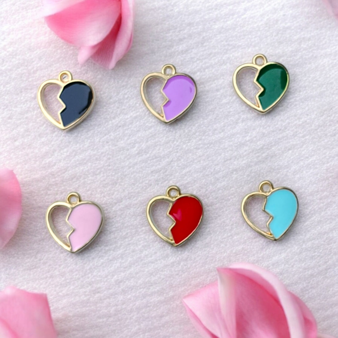 Colorful Broken Heart Charm Eva Fashion and Craft