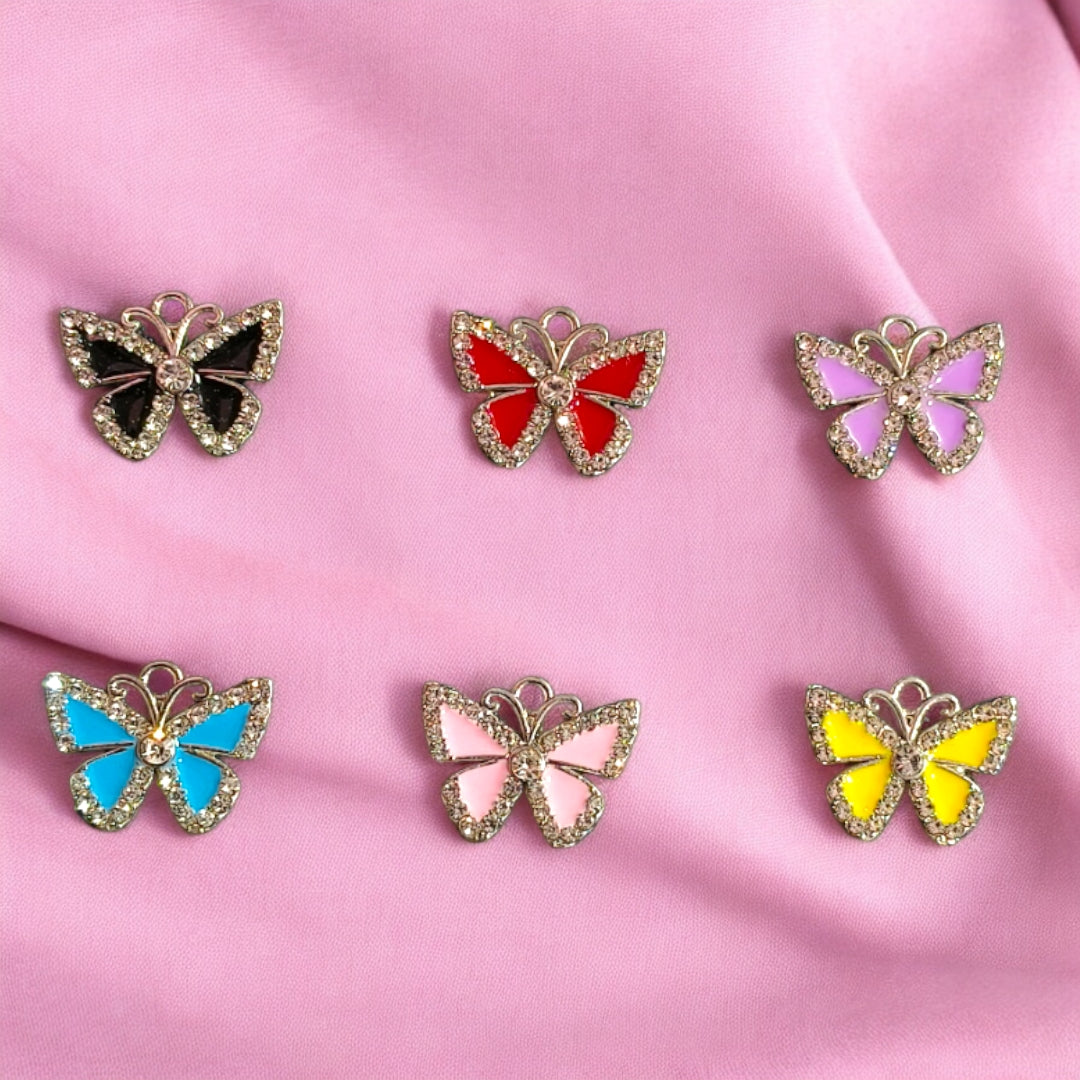 Butterfly with Stone Border Charm Eva Fashion and Craft