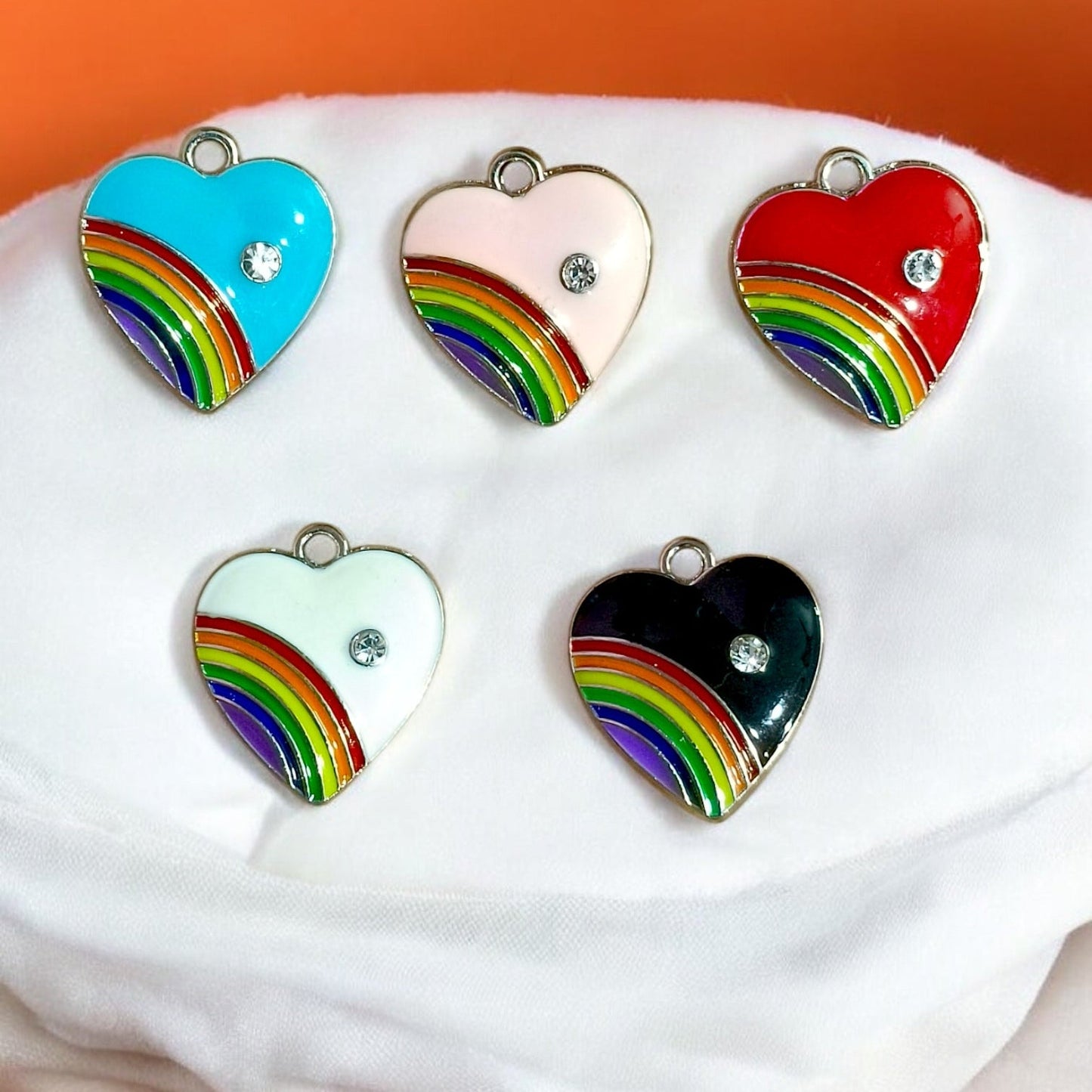 Rainbow Heart Charm Eva Fashion and Craft