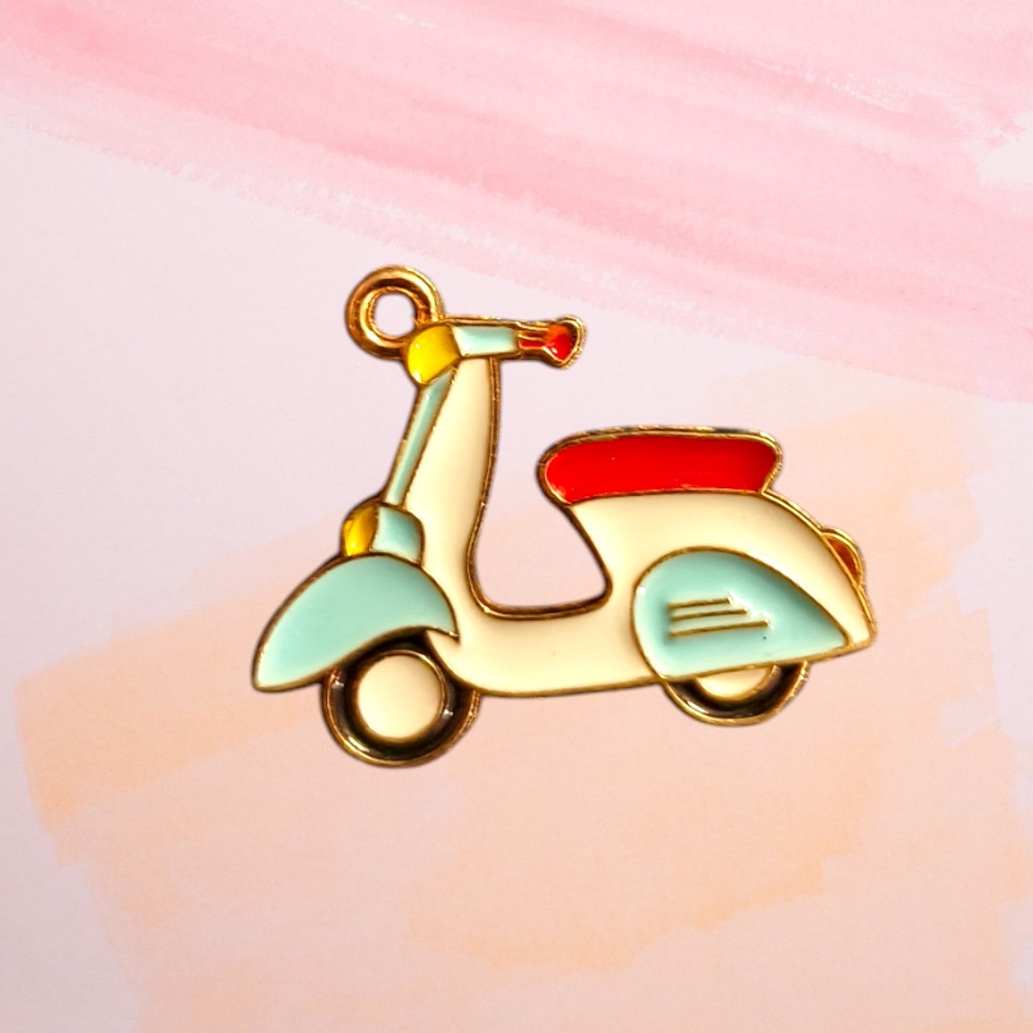 Vintage Scooter Enamel Charm Eva Fashion and Craft