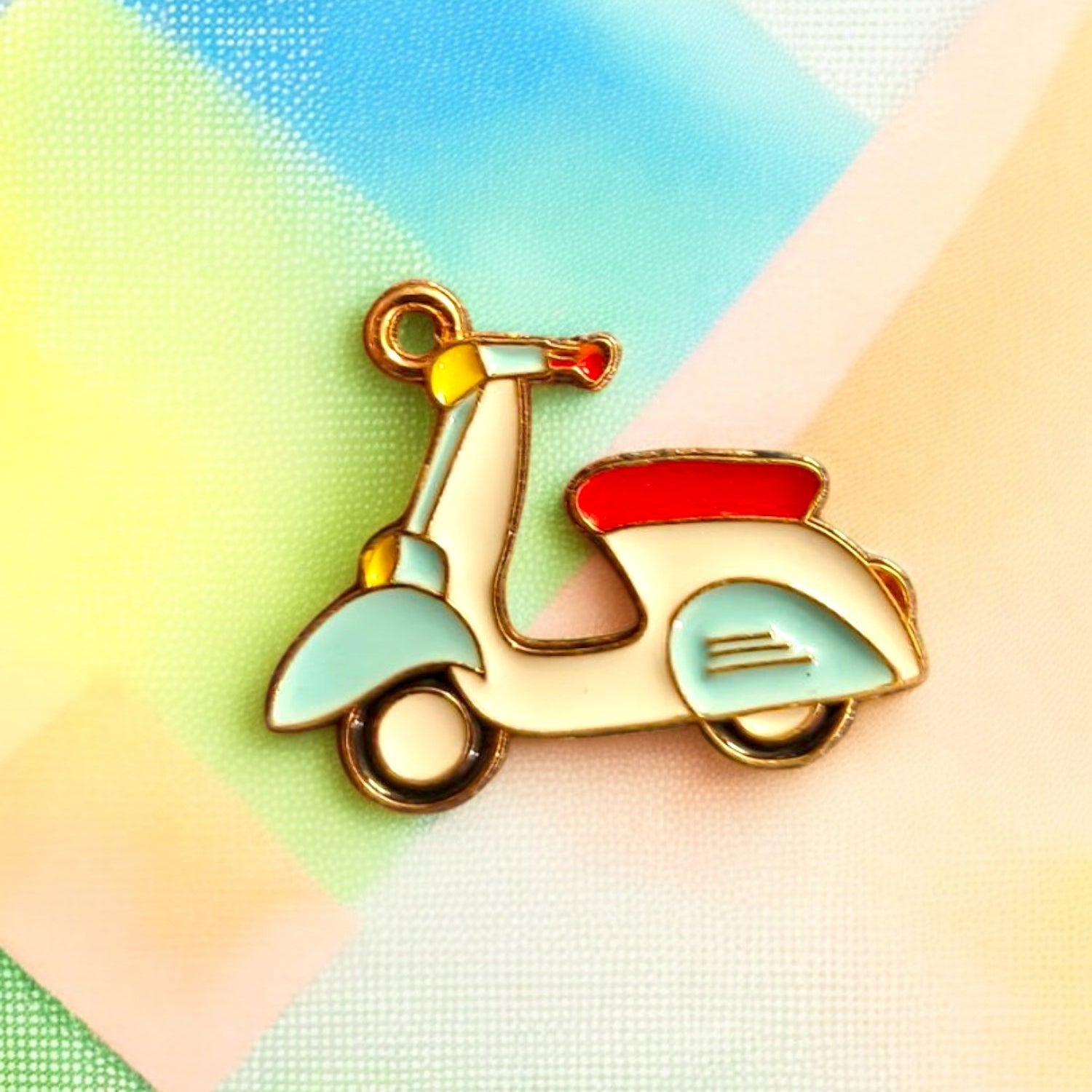 Vintage Scooter Enamel Charm Eva Fashion and Craft