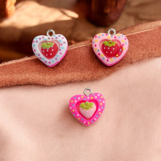 Acrylic Strawberry Heart Charm Eva Fashion and Craft