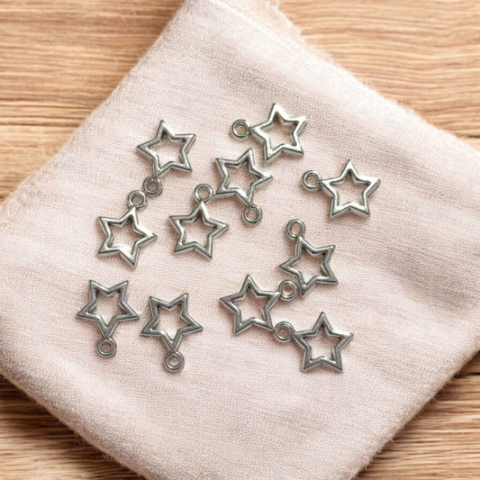 Silver Star Charm - 1 Pc