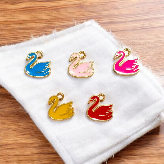 Colorful Swan Charms