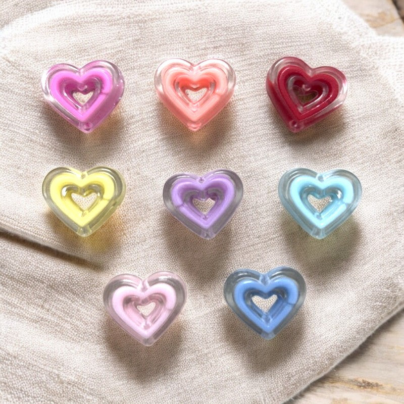 Acrylic Color Heart - 5 Pcs Mixed Eva Fashion and Craft