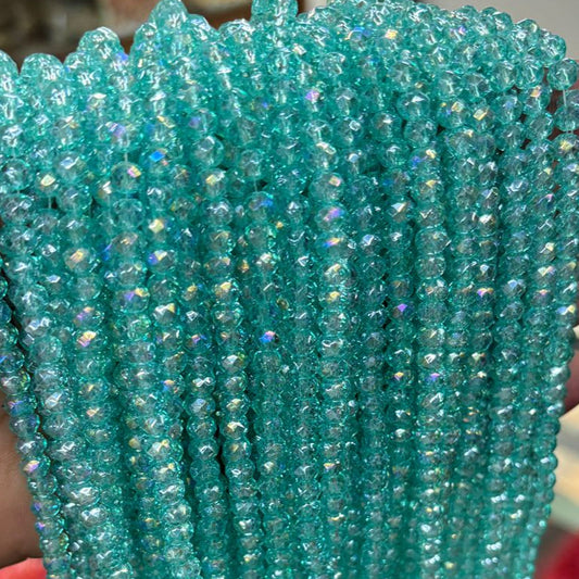 Blue Crystal Beads - 6 mm Eva Fashion and Craft