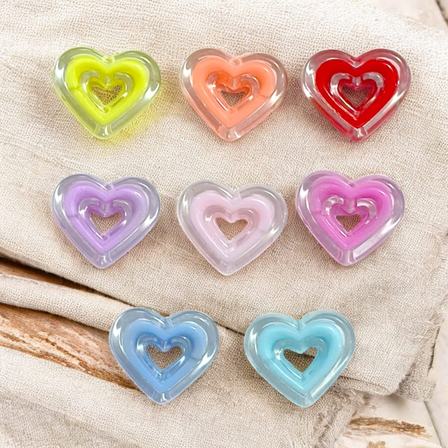 Acrylic Color Heart - 5 Pcs Mixed Eva Fashion and Craft