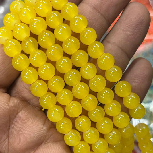 Yellow Jelly Beads 8mm