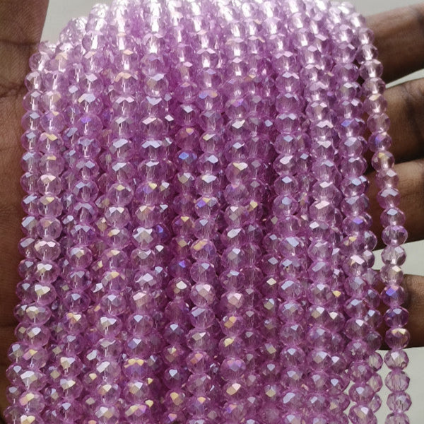 Purple Crystal Beads - 6 mm Eva Fashion and Craft