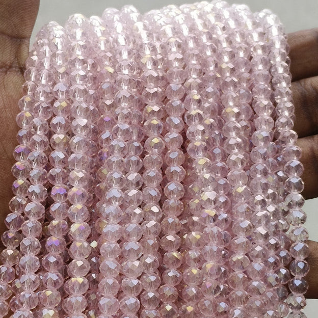 Light Pink Crystal Beads - 6 mm Eva Fashion and Craft