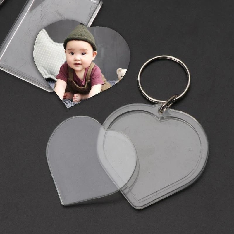 Heart Shape Photo Key Chain with Holder